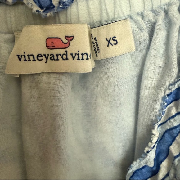 Vineyard Vines Painted Palm Beach Smocked Top XS On/Off Shoulder - Picture 5 of 7